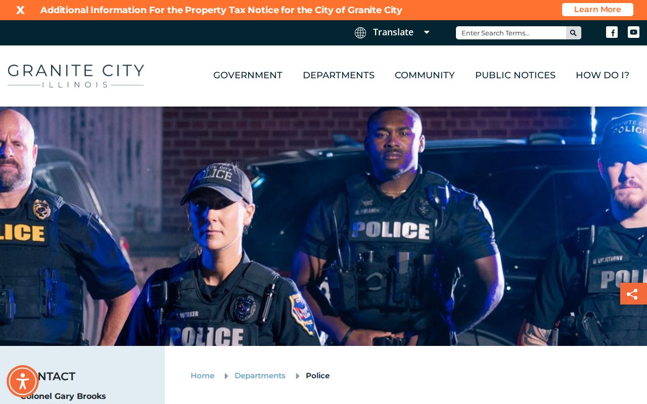 Granite City Police Department official records page for Madison County arrest records